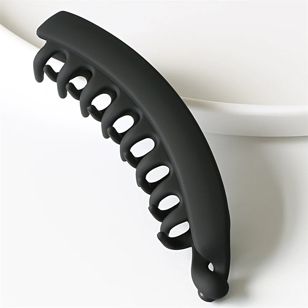 Frosted Solid Color Banana Hair Clips β Fashion Ponytail Barrettes & Hair Claws for Women