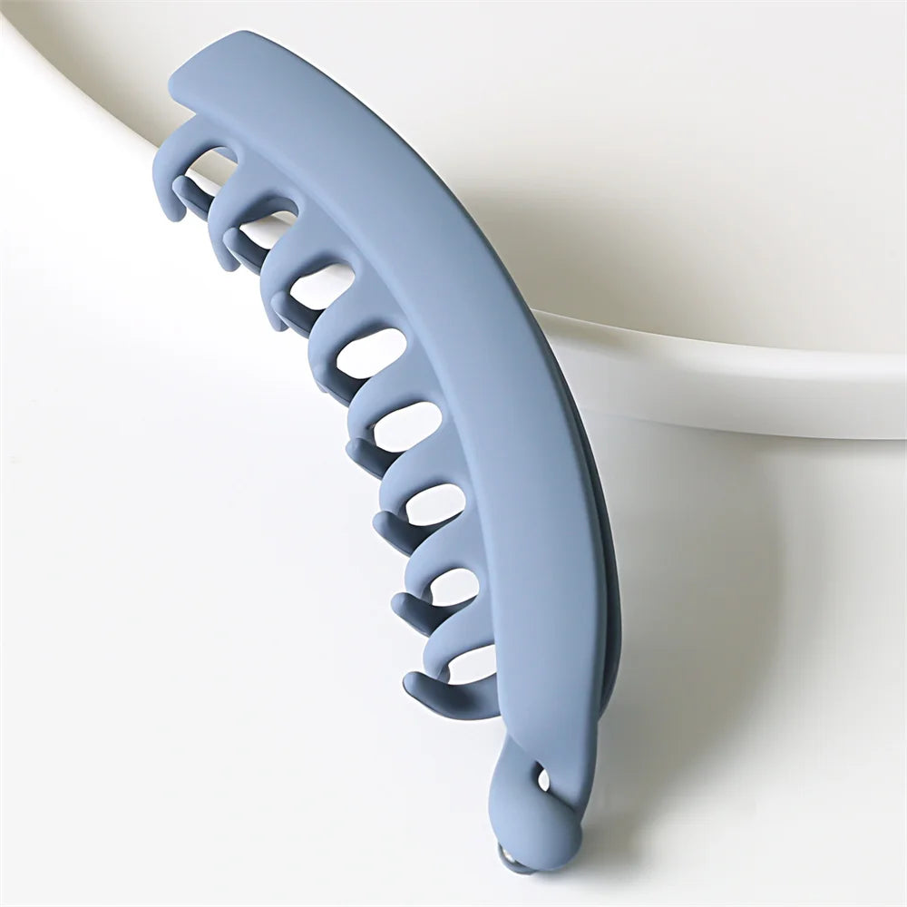 Frosted Solid Color Banana Hair Clips β Fashion Ponytail Barrettes & Hair Claws for Women