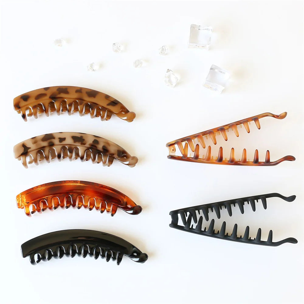 Frosted Solid Color Banana Hair Clips β Fashion Ponytail Barrettes & Hair Claws for Women