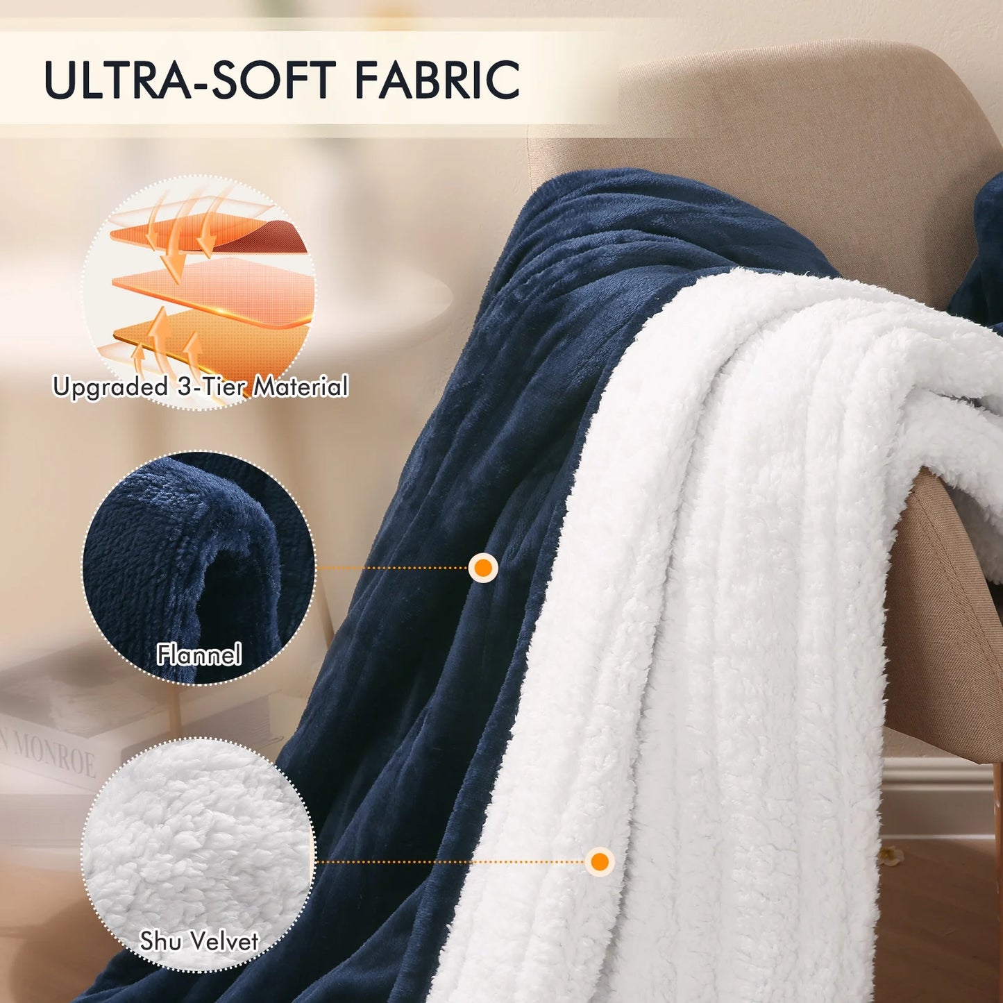 Luxurious Electric Heated Blanket King Size 90''X100''