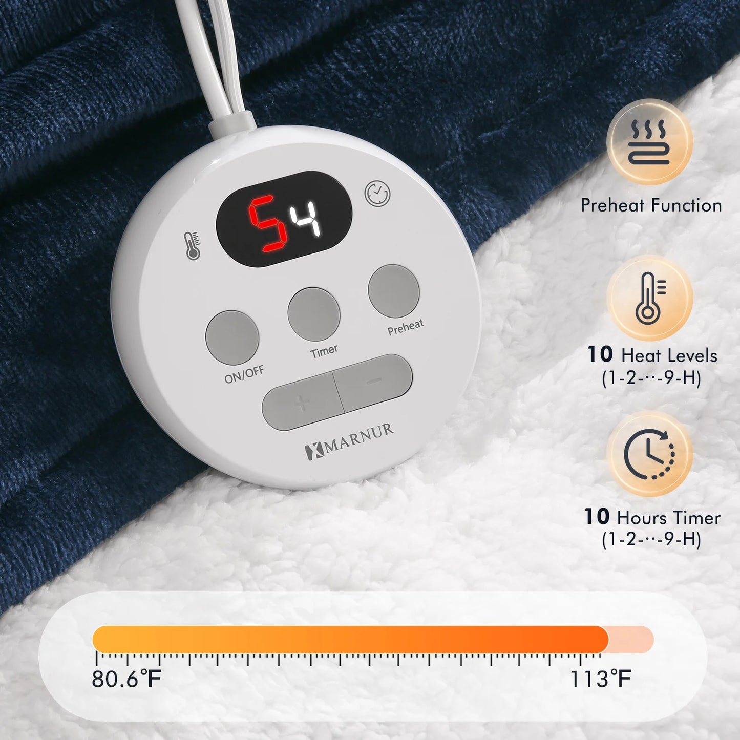 Luxurious Electric Heated Blanket King Size 90''X100''